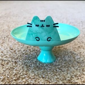 Pusheen- Raised Teal Candle Holder